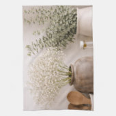 Neutral Farmhouse Kitchen Towel Wildflower Floral Theedoek (Verticaal)