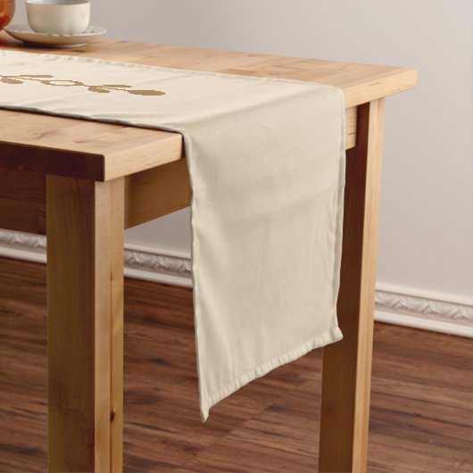 Neutral Farmhouse Rustic Floral Table Runner Korte Tafelloper (Voorbeeld)