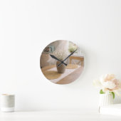 Neutral Farmhouse Wildflower Kitchen Wall Clock Ronde Klok (Huis)