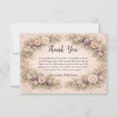 Neutral Fig Floral 1st Birthday Bedankkaart (Voorkant)