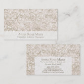 *~* Neutral Floral Antiek Victoriaans  linnen Visitekaartje (Voorkant / Achterkant)