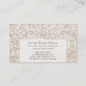 *~* Neutral Floral Antiek Victoriaans  linnen Visitekaartje (Achterkant)