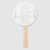 Neutral Floral Blush Monogram Wedding Program Handwaaier (Achterkant)