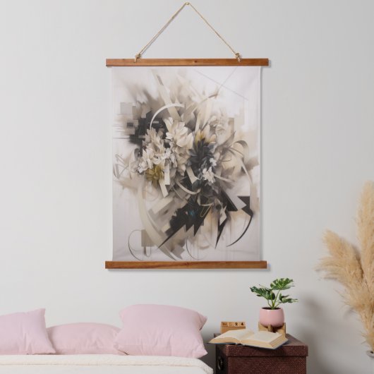 Neutral Floral Botanical Soft Natuur Geïnspireerd Hangend Wandkleed (Slaapkamer)