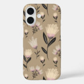 Neutral Floral iPhone Case | Soft Blush Modern Bot (Achterkant)