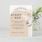 Neutral Floral Save the Date Invitation  Kaart (Staand voorkant)