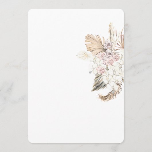 Neutral Floral Save the Date Invitation Kaart (Achterkant)