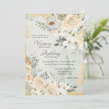 Neutral Floral Script Wedding