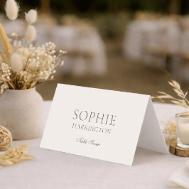 Neutral Floral Wedding Place Cards Kaart