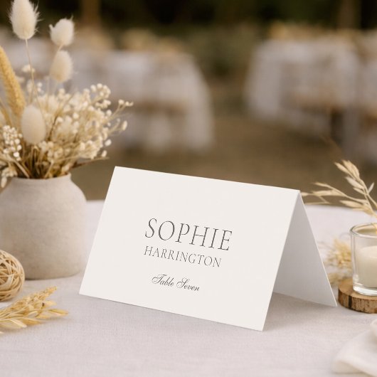 Neutral Floral Wedding Place Cards Kaart