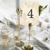 Neutral Floral Wedding Table Number Card Kaart