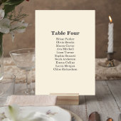 Neutral Floral Wedding Table Number Card Kaart