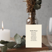 Neutral Floral Wedding Table Number Card Kaart