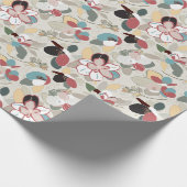 Neutral Floral Winter Magnolia Cadeaupapier (Hoek)