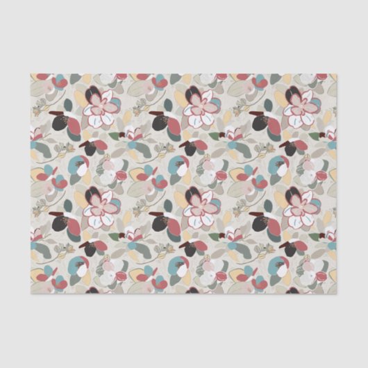 Neutral Floral Winter Magnolia Tissuepapier (Voorkant)
