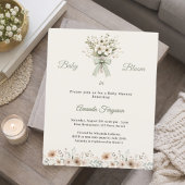 Neutral florals green bloom Baby Shower invitation