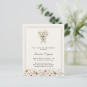 Neutral florals green ivory Baby Shower invitation (Staand voorkant)
