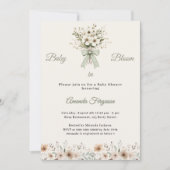 Neutral florals green ivory bloom Baby Shower Kaart (Voorkant)