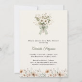 Neutral florals green ivory summer Baby Shower Kaart (Voorkant)