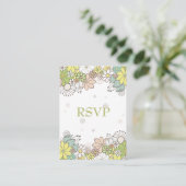 Neutral Flower Garden Wedding RSVP Kaarten (Staand voorkant)