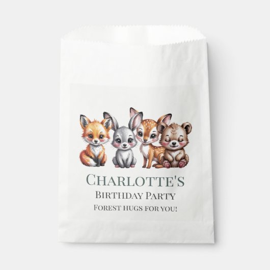 Neutral Forest Animal Schattige Woodland Kind Bedankzakje (Voorkant)