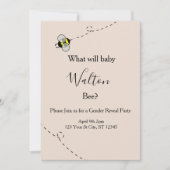Neutral Gender Reveal Invitations Bee Themed Kaart (Voorkant)