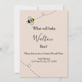 Neutral Gender Reveal Invitations Bee Themed Kaart