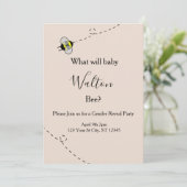 Neutral Gender Reveal Invitations Bee Themed Kaart (Staand voorkant)