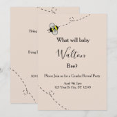 Neutral Gender Reveal Invitations Bee Themed Kaart (Voorkant / Achterkant)