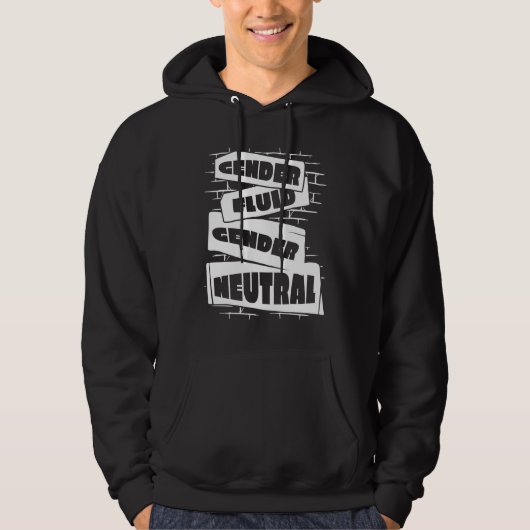 Neutral Genderless Non Binary  Pride Gender Fluid Hoodie (Voorkant)