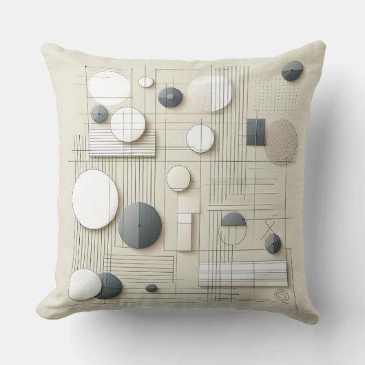 Neutral Geometric Harmony Kussen (Voorkant)
