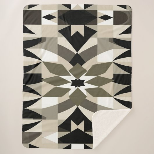 Neutral Geometric Throw Blanket for Modern Living  (Voorkant)