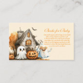 Neutral Ghost Hallowee boeken voor Baby Informatiekaartje (Voorkant)