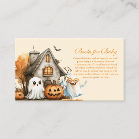 Neutral Ghost Hallowee boeken voor Baby Informatiekaartje (Voorkant)