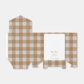 Neutral Gingham Baby Shower Thank You Favor Box Bedankdoosjes (Uitgevouwen)