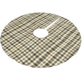 Neutral Gingham Beige Brown Checkerboard Classic Kerstboom Rok (Gekanteld)