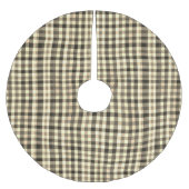 Neutral Gingham Beige Brown Checkerboard Classic Kerstboom Rok (Voorkant)