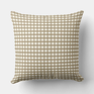 Neutral Gingham Check Plaid Kussen
