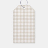 Neutral Gingham Silly Goose Baby Shower Cadeaulabel (Achterkant)