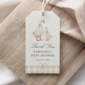 Neutral Gingham Silly Goose Baby Shower Cadeaulabel
