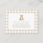 Neutral Gingham Teddy Bear Books for Baby Informatiekaartje (Voorkant)