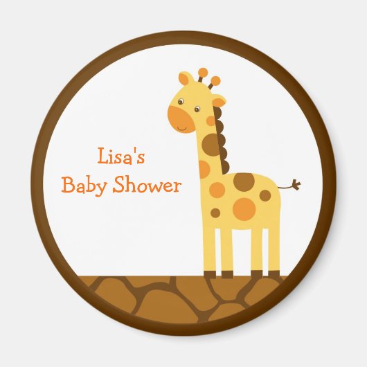 Neutral Giraffe Party Favor Magneten (Voorkant)
