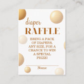 Neutral Gold Balloon Diaper Raffle Baby Shower Informatiekaartje (Voorkant)