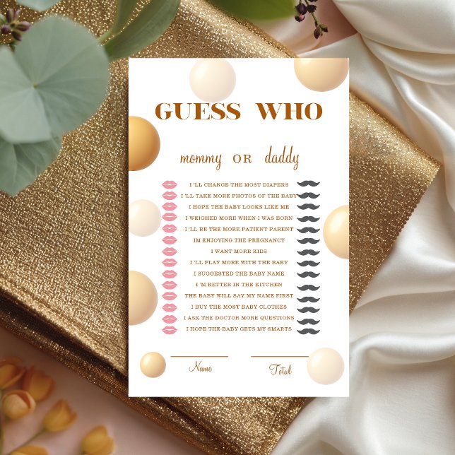 Neutral Gold Balloon Guess Who Baby Game (Creator heeft geüpload)