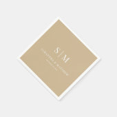 Neutral Gold Elegant paar Initialen bruiloft Servet (Hoek)