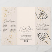 Neutral Gold Specks Nail Salon Prijs Lijst Brochur (Voorkant)