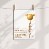 Neutral Gold Teddy Balloon Bearly Wait Poster