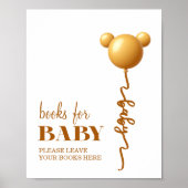 Neutral Gold Teddy Balloon Books for Baby Poster (Voorkant)