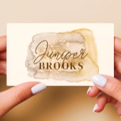 Neutral Gold Waterverf Glitter Social Media QR Visitekaartje