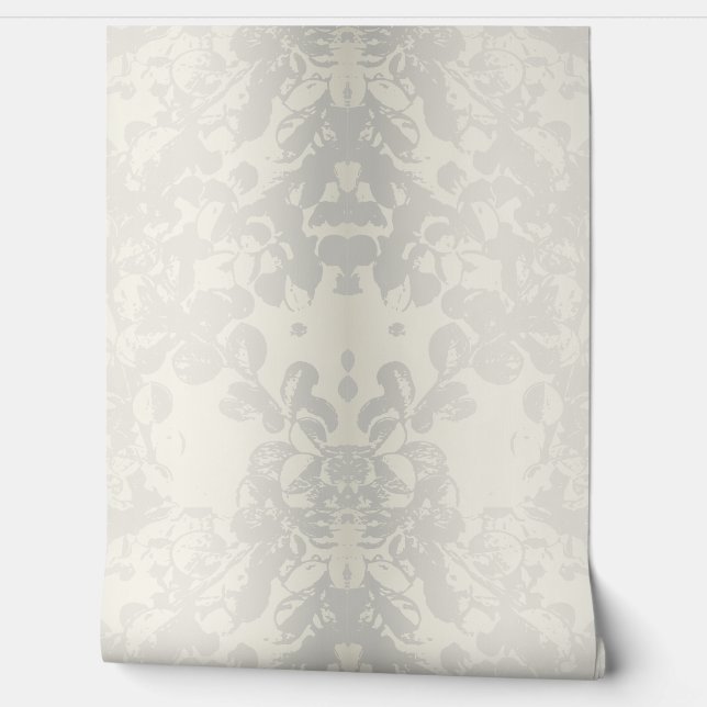 Neutral Gray Beige Floral Seamless Wallpaper  Behang (Afrollen)